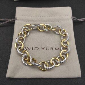 David Yurman Two-Tone Oval Link Chain Bracelet